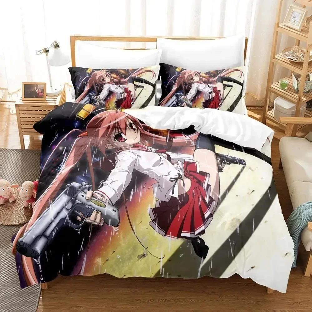 3d Anime Game Aria the Scarlet Ammo Bedding Set Printed With Pillowcase Bed Duvet Cover Soft Single Double Queen Super King Size