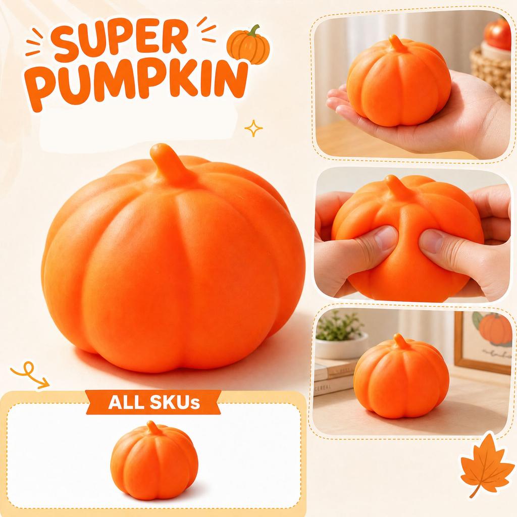 Extra Large Pumpkin Toy - Stress Toy for Kids and Adults