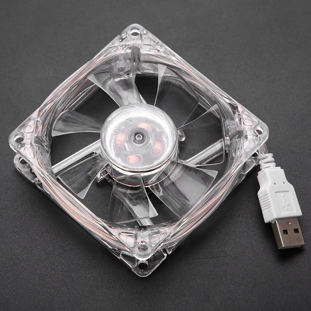 8cm USB Colorful Light Transparent Cooling Fan 5V CPU Cooling Fan For PC Computer