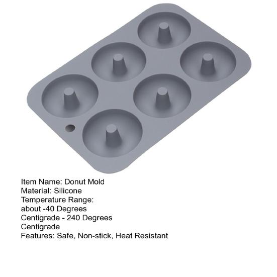 Silikon-Donut-Form für 6 Donuts Antihaft-Bagel-Backform Hitzebeständig 6-Kammer-Donut-Formen für Kuchen, Kekse, Bagels, Muffins