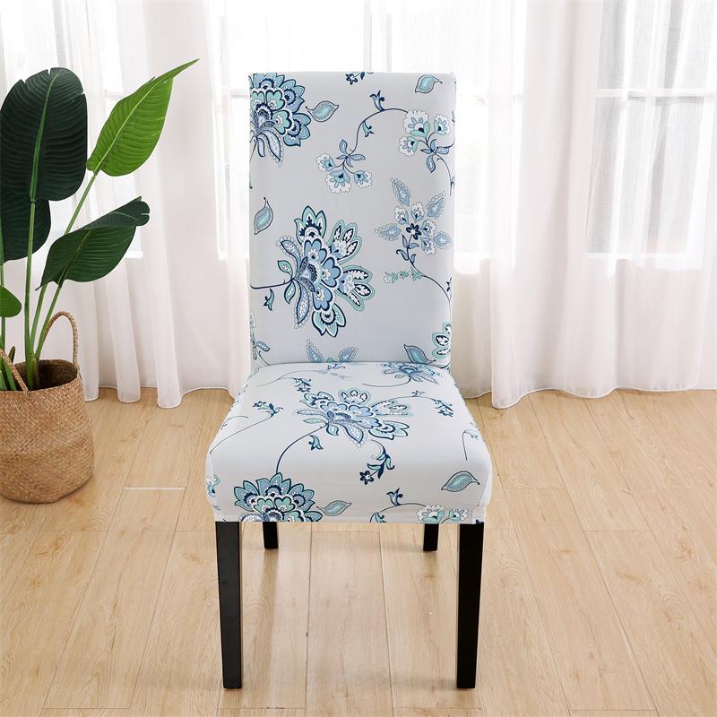 1Pc Printed Chair Cover Washable Big Elastic Kitchen Chair Covers Stretch Seat Slipcovers For Dining Room Wedding Banquet Home