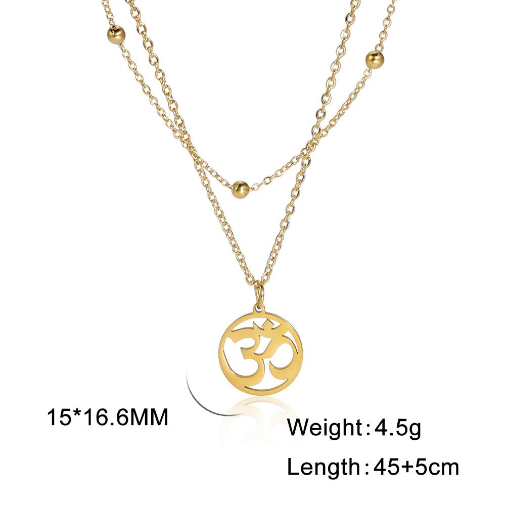 Lotus OM Yoga Pendant Necklace Titanium Steel Women's Jewelry Charm Necklace