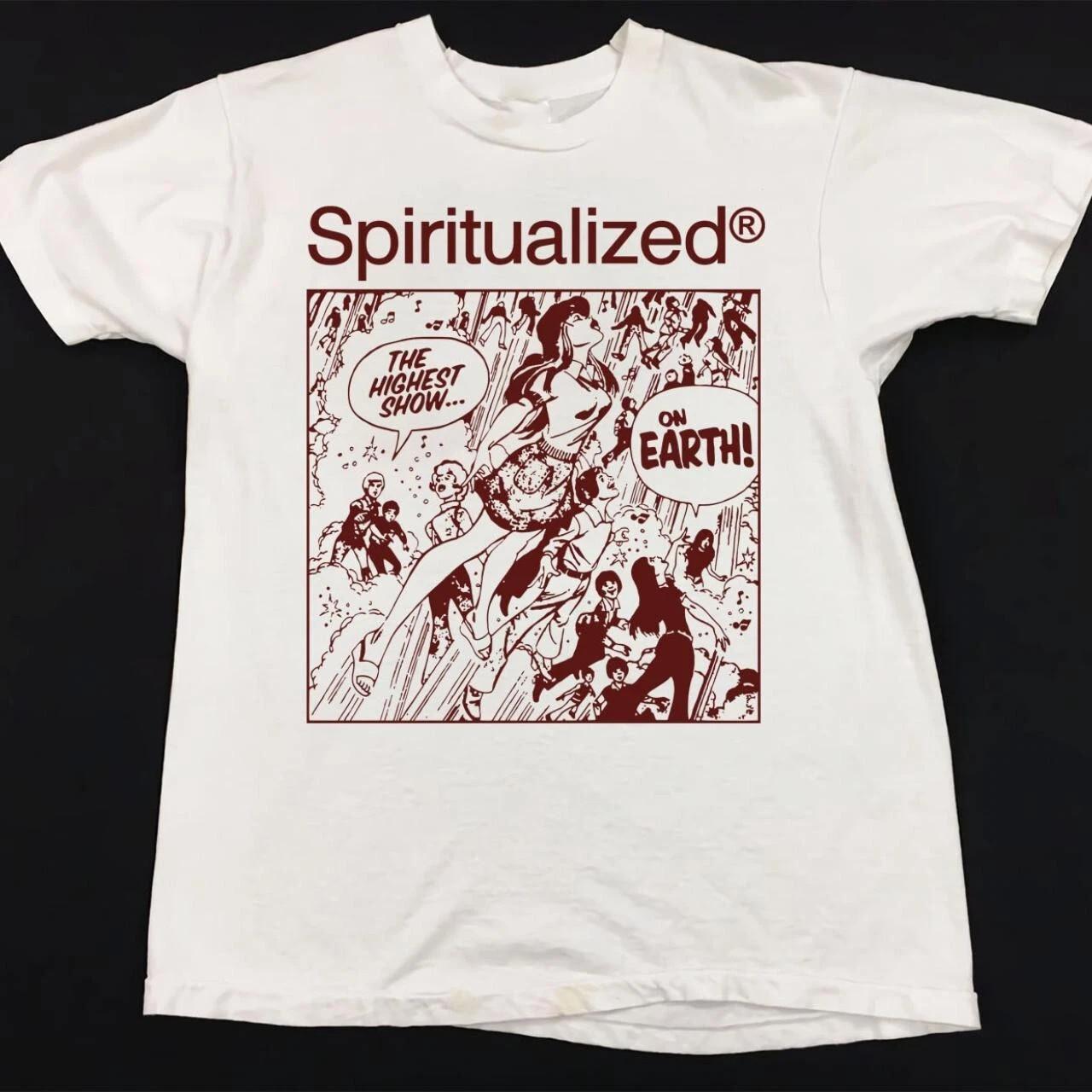 NEW Spiritualized Band Short Sleeve Cotton White Unisex T Shirt S-5XL AG899 S