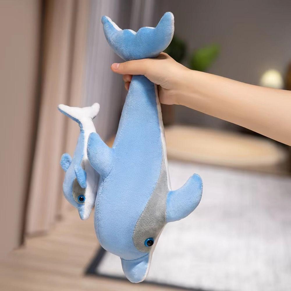 PP Cotton Blue Dolphin Plush Toys Marine Life Dolphin Sofa Pillow  Boys Girls