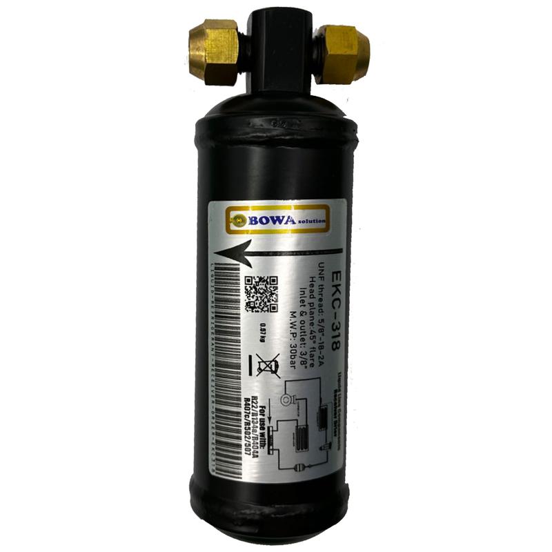 EKC318 Receiver, Filter Drier & Sight Glass 3-in-1 Combo Refrigeration Part (3/8"SAE) Is Designed for 1/3~1.5HP Condensing Units