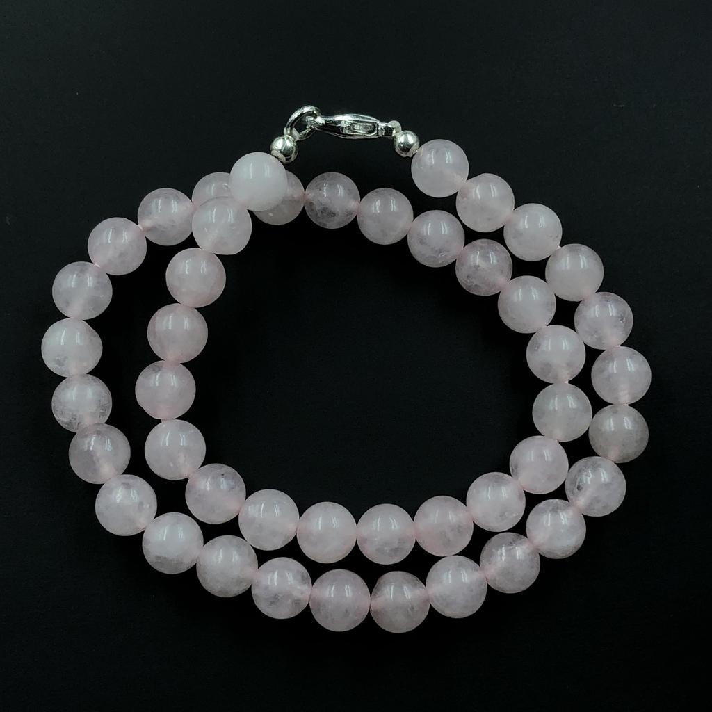 8mm Natural Rose Quartz Gemstone Round Beads Jewelry Handmade Pretty Quartz Beads Necklace 17-20" For Birthday Gift 8BN-67