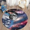 Galaxy Round Rug Universe Space Nebula Star Starry Carpet Circle Floor Mat for Bedroom Playroom Children's Room Non Slip Doormat