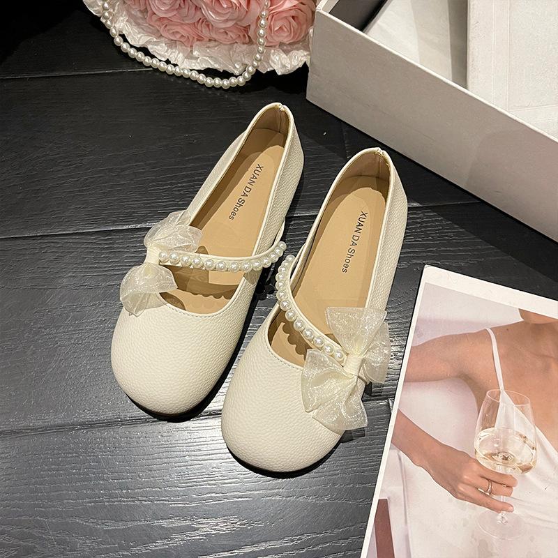 Mary Jane Shoes Girl 2025 Spring and Summer New Soft-soled Flat-bottomed Fairy Evening Breeze Gentle with Skirt Doudou Ladyshoes