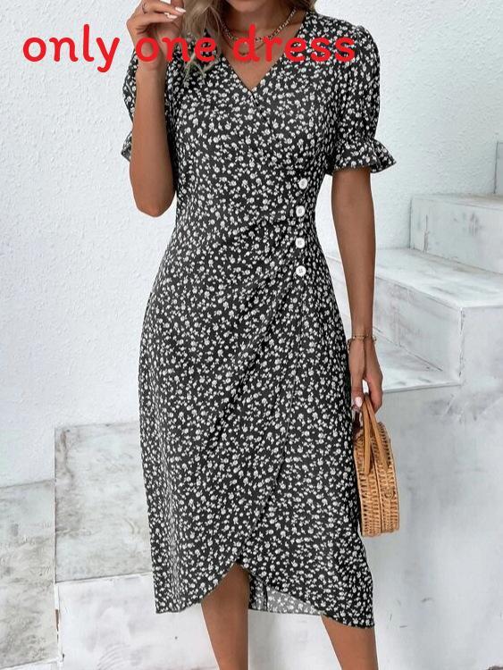 Geometric Pattern Short Sleeve Dress With 3d Digital Printing For Summer Casual Wear