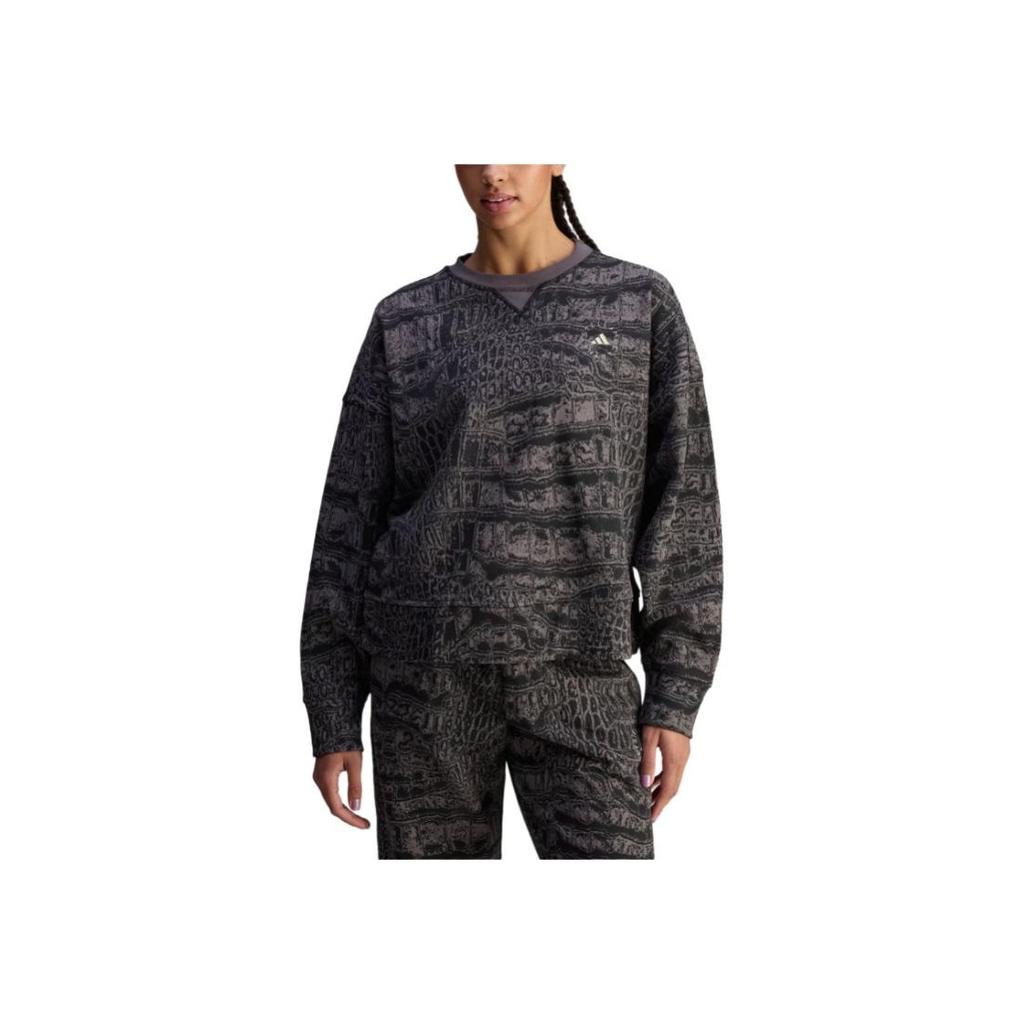 Adidas X Stella McCartney Collaboration Ss25 Loose Printed Crewneck Pullover Long Sleeve Sweatshirt Women Sweatshirt JN2215