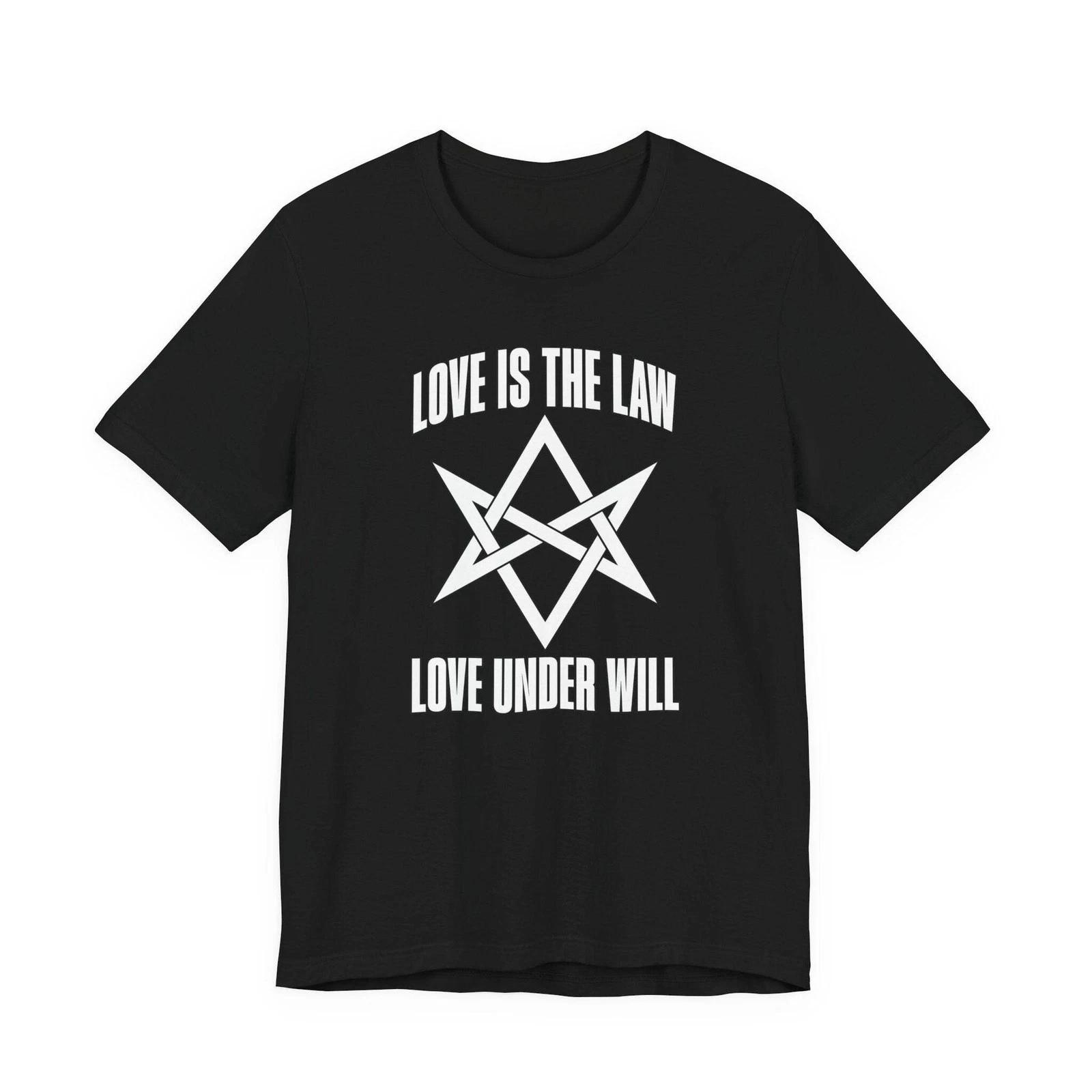 Love Is The Law Unicursal Hexagram Thelema T-Shirt | Crowley Thelema Graphic Tee L