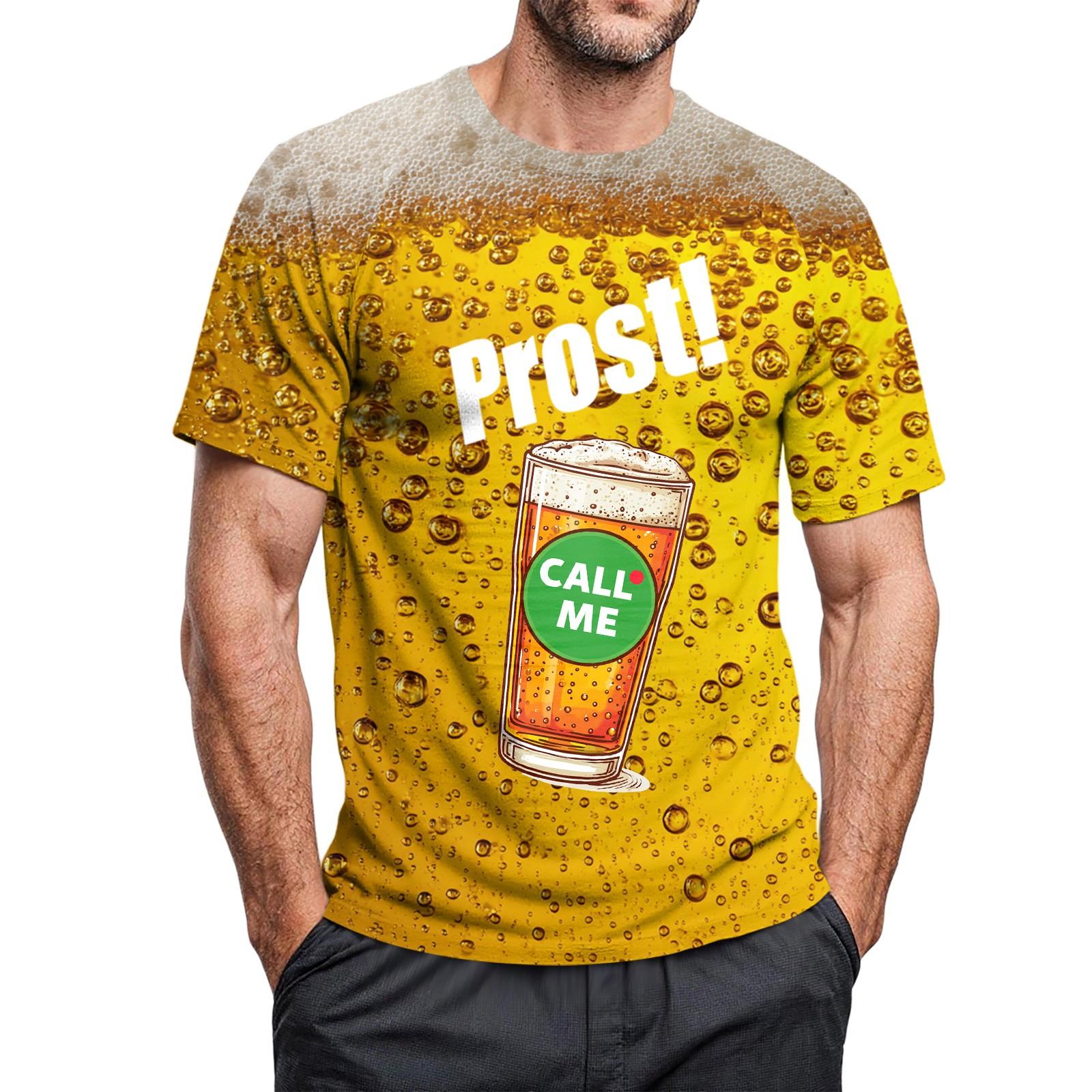 

Чоловіча футболка з коротким рукавом, повсякденна, з принтом, з круглим вирізом XXL зелений