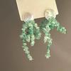 Exaggerated Silver Needle Flower Cluster Round Earrings - Trendy Vacation Style