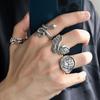 Men's Vintage Hip Hop Ring Set - Diamond Frog, Snake, Skull, Spider, Gothic Punk Style