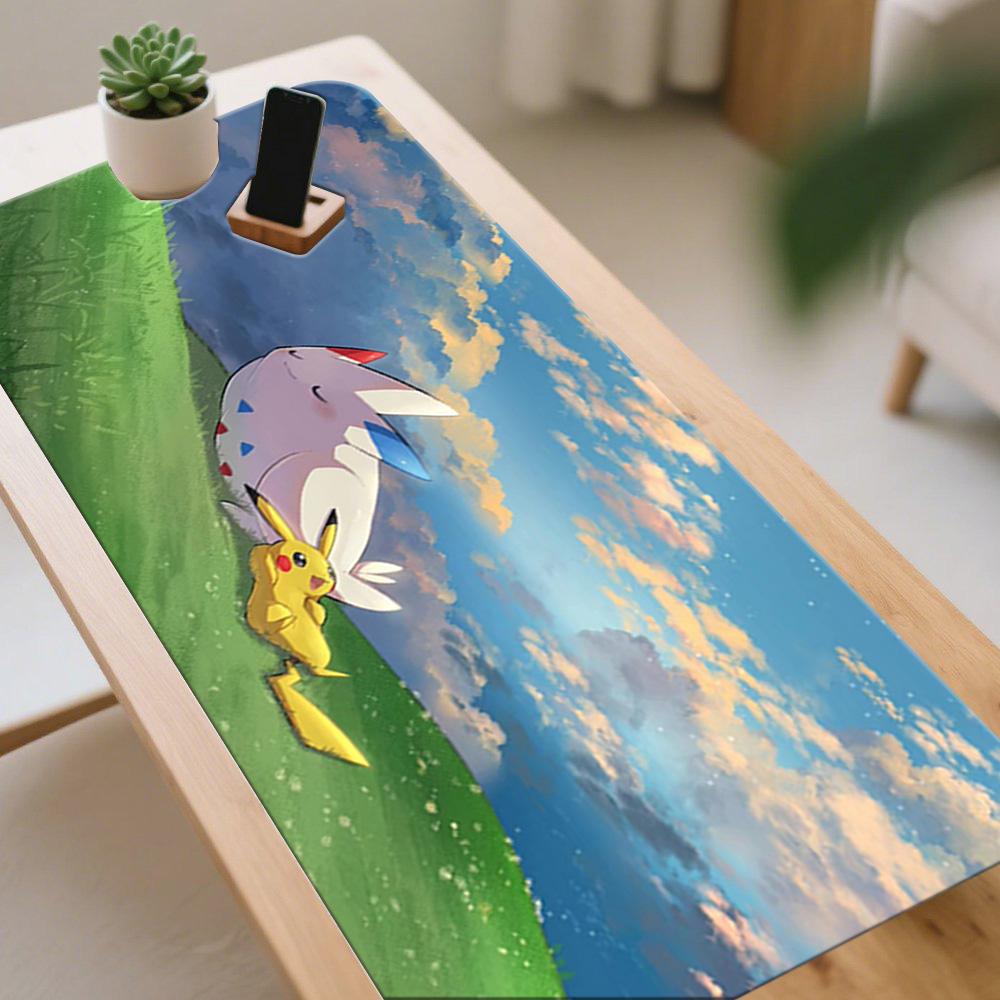 Ash Pikachu Autumn Forest Run Gaming Mouse Pad NonSlip Desk Mat 40x80x0.2cm