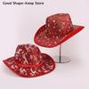 Red Christmas Cowboy Hat Santa Claus Decoration Holiday Party Props Wide Brim Cowgirl Hat Jazz Hat cowboy hat