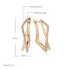 New Fashion Natural Zircon Hoop Earring For Woman  Rose Gold Color Simple Geometry Wedding High Quality Daily Jewelry
