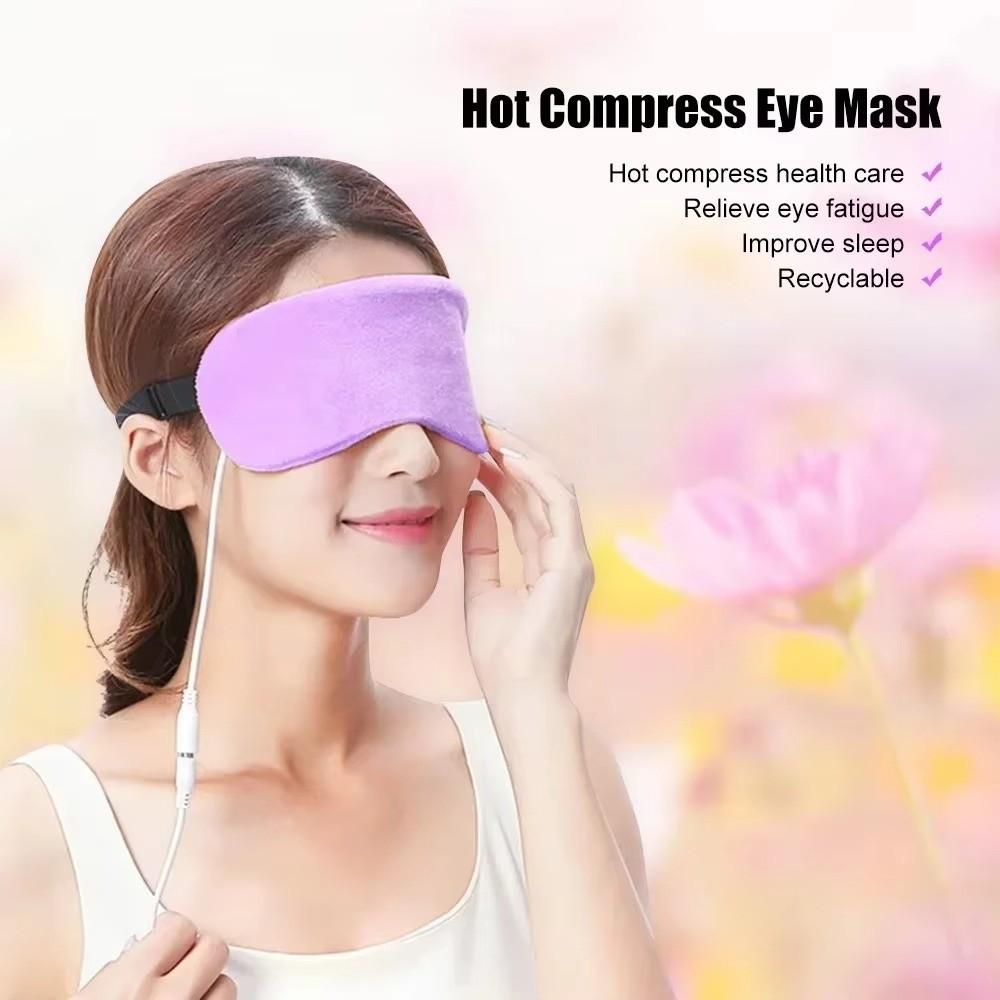 With Constant Temperature USB Heated Eye Mask Corded Design for Dark Circles Warm Compress Eye Mask Puffiness Care Sleep Mask