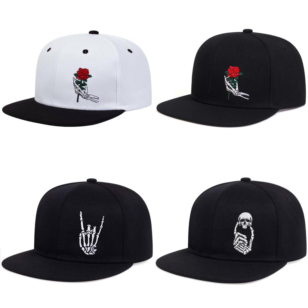 Finger Hagebutte Hip Hop Baseballkappe Mit Gesticktem Totenkopf-Design Für Männer Und Frauen