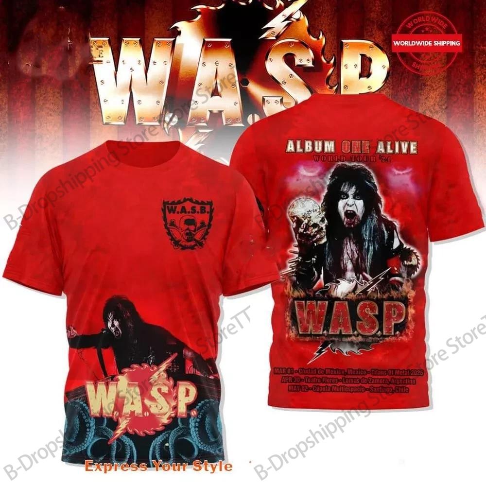 Camiseta Vintage WASP Rock Hip Hop 3D Printed Neutral T-shirt Spring Retro Street Short Sleeve Harajuku Casual American Top