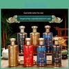 Floral Glass Dragon Pattern Baijiu Bottle Gift Set With Exquisite Spraypainted Baked Flower Design