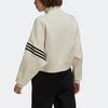 adidas Veste de survêtement Originals Trefoil FW22 avec logo brodé et col montant ample pour femme Blanc cassé HM1749