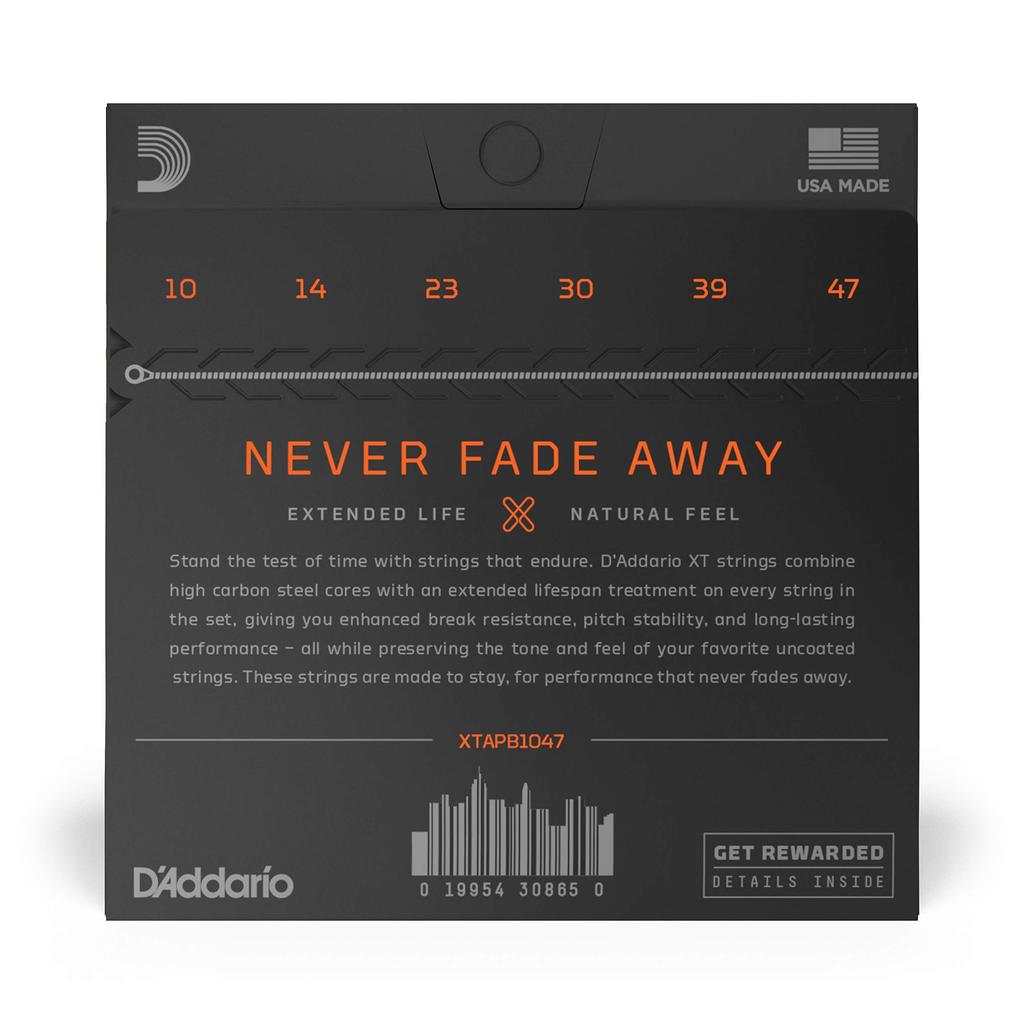 D'Addario Acoustic Guitar Strings XT Coated Strings Phosphor Bronze Extra Light .010-.047 XTAPB1047 [Domestic Genuine Product]