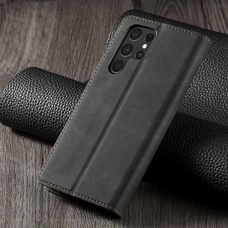 Samsung S25 Flip Phone Lederhülle: S24 Ultra Magnetischer Kartensteckplatz Ständer Schutzhülle A17 Hautgefühl.