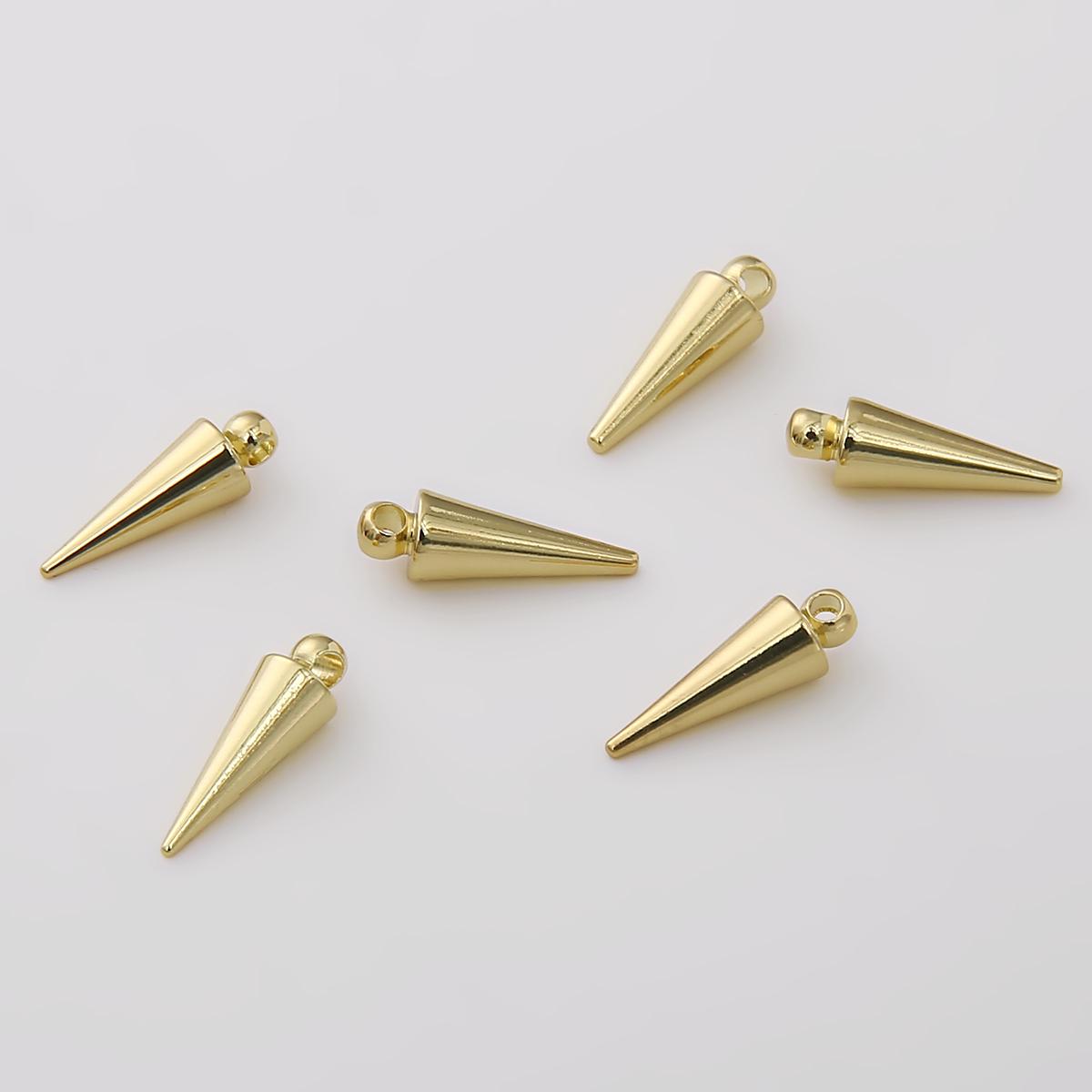 

Медный остроконечный конический кулон для изготовления ювелирных изделий своими руками, аксессуары для рукоделия 5x15mm