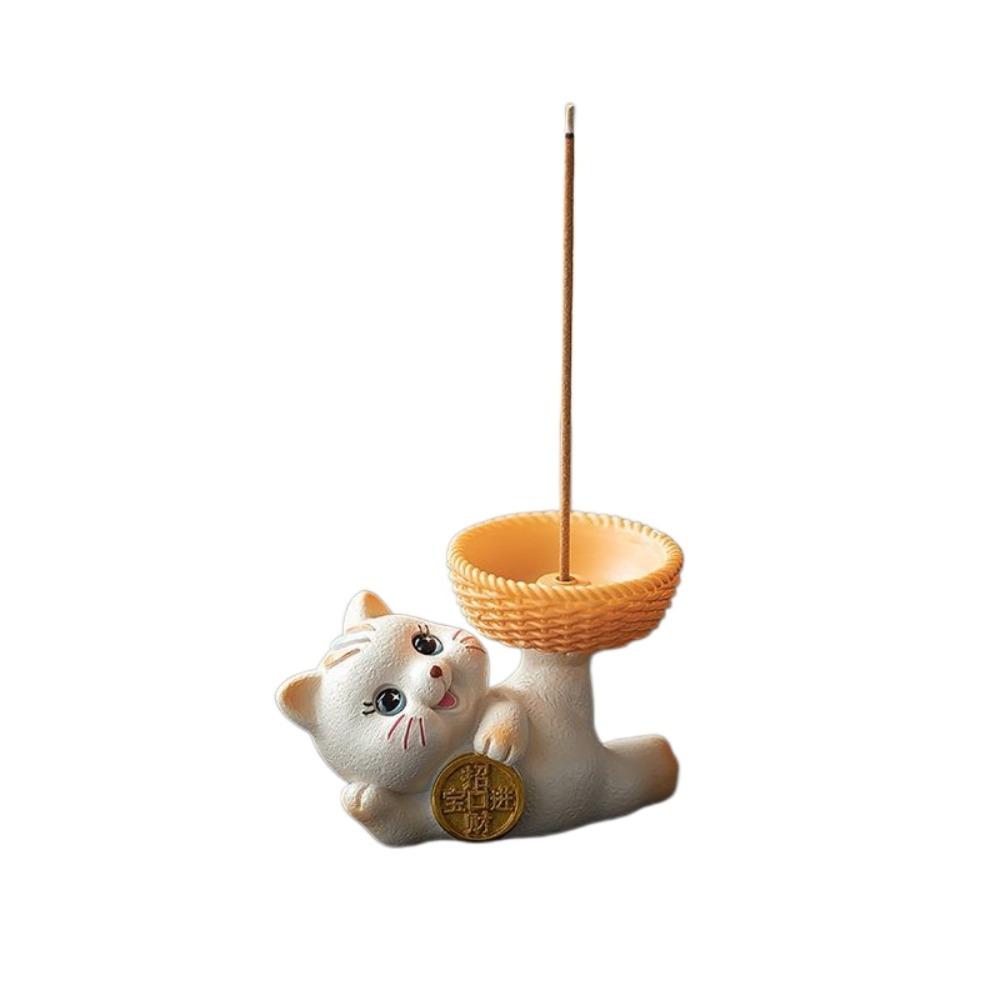 Cartoon Good Lucky Cat Cat Tabletop Incense Base Sleep Aid Incense Stick Burner Relaxation
