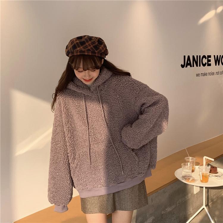 Felpa con cappuccio Kawaii orecchie da orso carino donna autunno inverno casual in pile allentato manica lunga pullover amici felpe con cappuccio moda coreana
