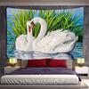 Swans Couples Tapestry Animals Birds Tapestry Romantic Aesthetic Love Tapestry Wall Hanging for Bedroom Living Room Dorm Decor