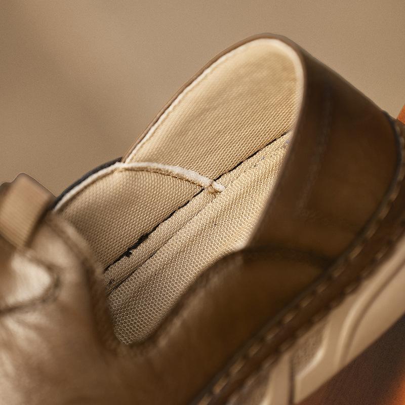 Popular 2025 Large Size Men's Shoes Casual Shoes Platform Leather Shoes Handmade Loafers Fashion Independent Station Men's Shoes