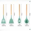 Wooden Handle 19 PCS Silicone Kitchen Utensil Set Food Grade Sharp Knives for Beginner Chef Cooking Use