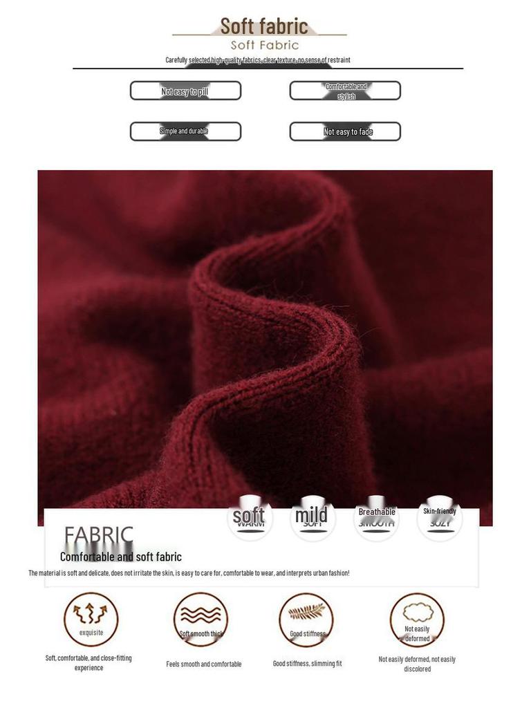 Mom's Winter Cozy Knit Half-High Collar Sweater for Middle-Aged & Elderly Women - Stylish & Warm Base Layer