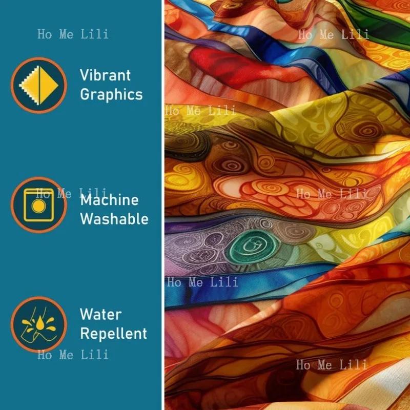 Abstract Desert Sun Shower Curtains Unique Artistic Southwestern Boho Style Radiant Multicolor Sunset Spiritual Meditative