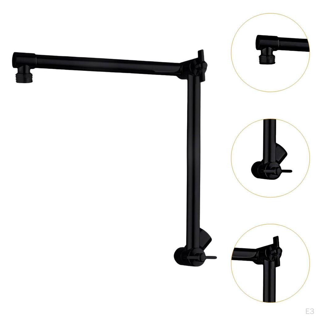 18'' Bath Shower Extension Arm, Head Extender, Upgrade Accessory Adjust Height/Angle Easy Assemble