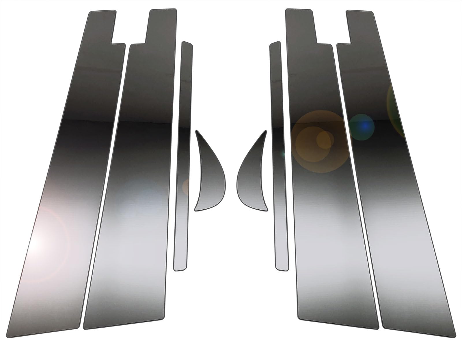 BRIGHTZ Finish Stainless Steel Black Plated Pillar Panels with Visor for Camry Ultra-Mirror AXVH70/H75 (8-Piece Set) [PIL-BLA-414]