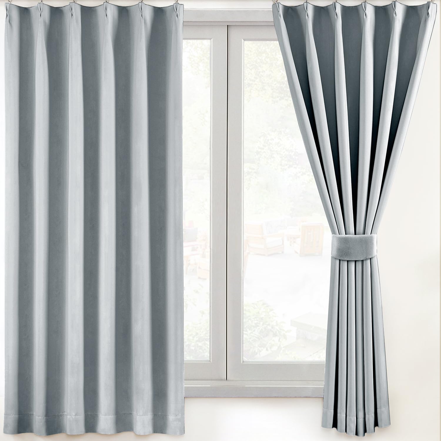 

AZRA Уровень 1 Комплект и Холодный Однотонный Подходит для Спален и Гостиных Моющийся 100 см Шириной х 90 см Шторы, Затемняющие, 2, Звукоизоляционные, Тепловые, Защита,