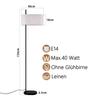Lampadaire - NETTLIFE - 154 cm - Noir - Abat-jour tissu - Culot E27