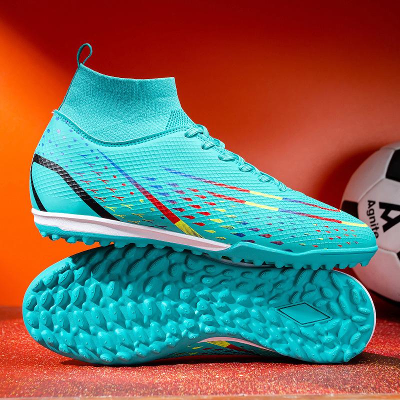 Falcon new high-top football shoes long nails football shoes TF broken nails special training shoes football men