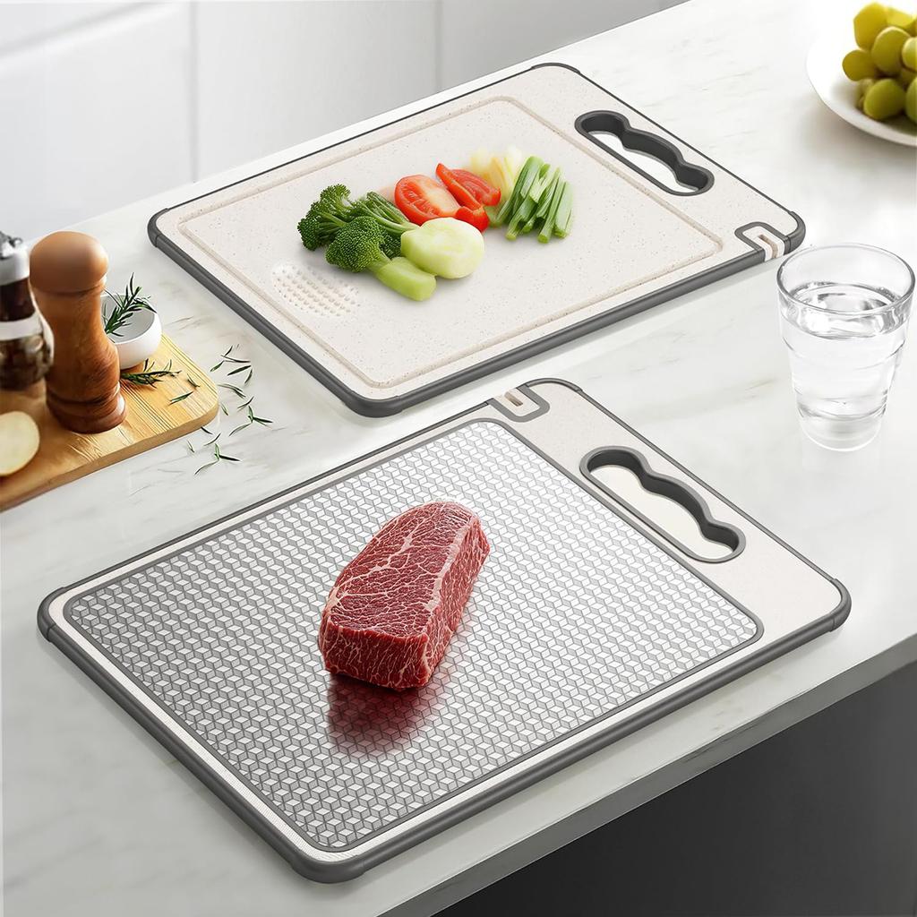 Stainless Steel Cutting Boards Multi-Purpose Double Sided Chopping Boards for Cutting Meat Fruit and Vegetable Food Grade Board