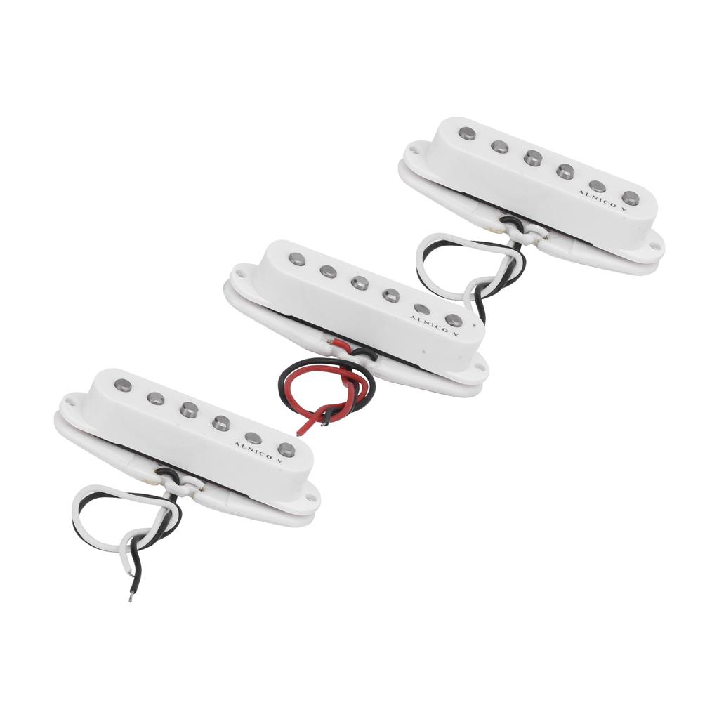 3Pcs Guitar Pickup Single Coil Set Alnico 5 Magnetic Accessory Replacement GMB137White