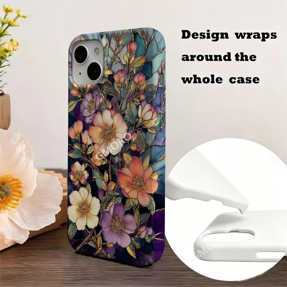 European-style medieval color glazed camellia pattern all-inclusive film Apple 17 ultra-thin and light girls' mobile phone case