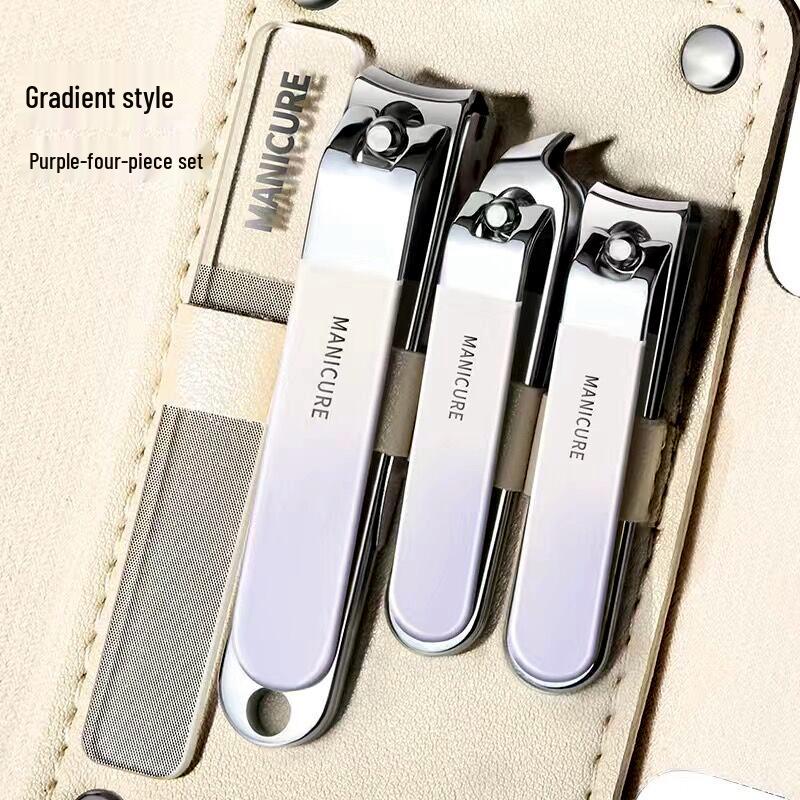 Tragbarer Bonbonfarbener Nagelknipser & Maniküre-Set mit Ohrlöffel