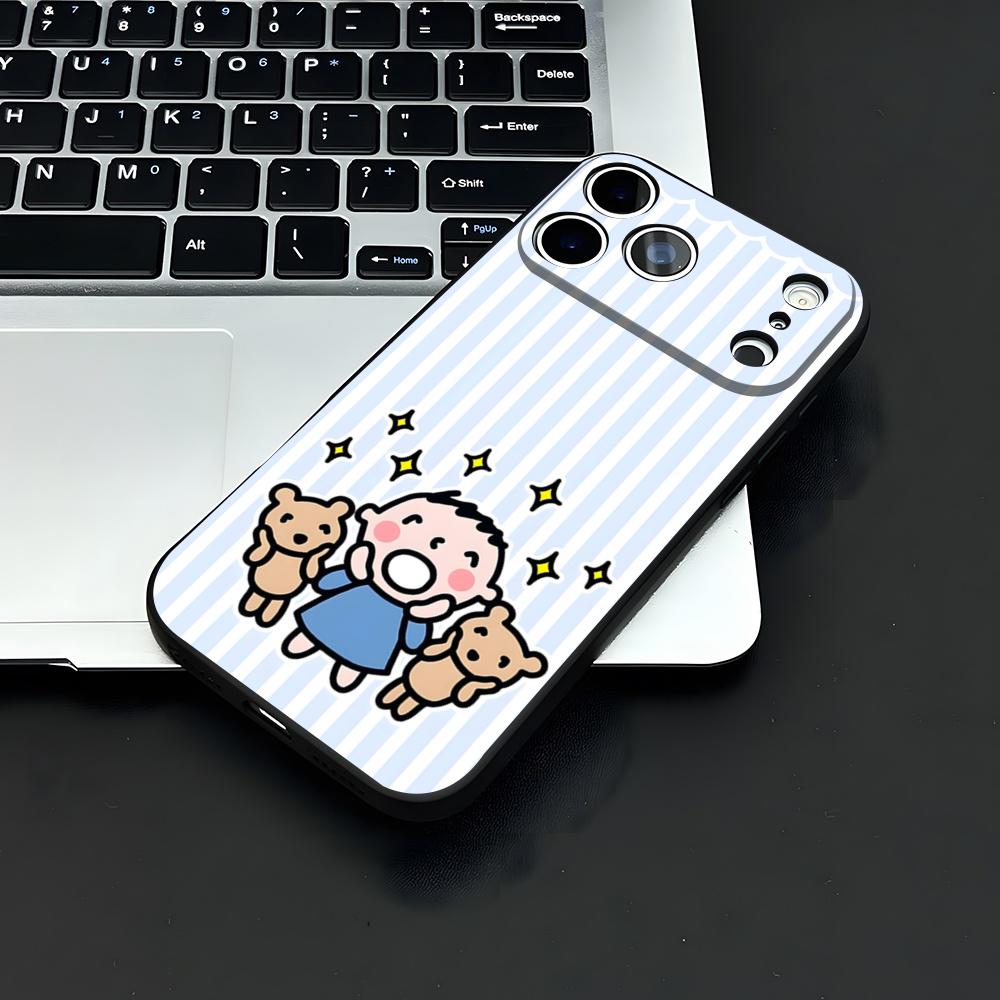 M-MINNA NO T-TABO Phone Case For IPhone 17 Air 16 E Pro Max 15 14 13 Mini 12 Pro 11 Max Plus Black Soft Shell