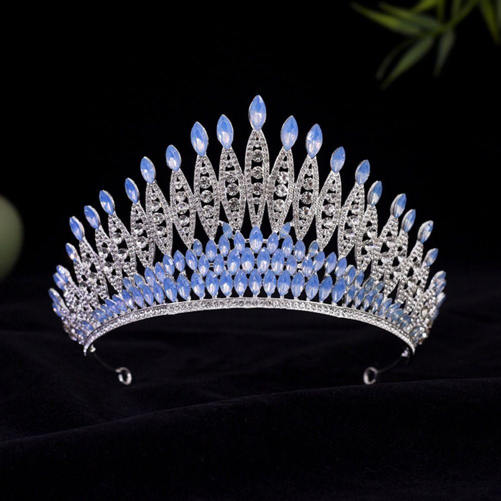 Luxury Zinc Zinc Alloy Princess Crown Elegant Rhinestone Diadem Women Hair Hoop  Wedding Party Supplies