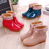 Women's Oxford Sole Waterproof Short Rain Boots - Non-Slip Fashion Outerwear Rubber Shoes