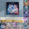 Flowers Diamond Art Kits for Home Wall Decor Diamond Dots Gem Art Special Shape Partial Drill Dimond Art Paintings 11.81x11.81in