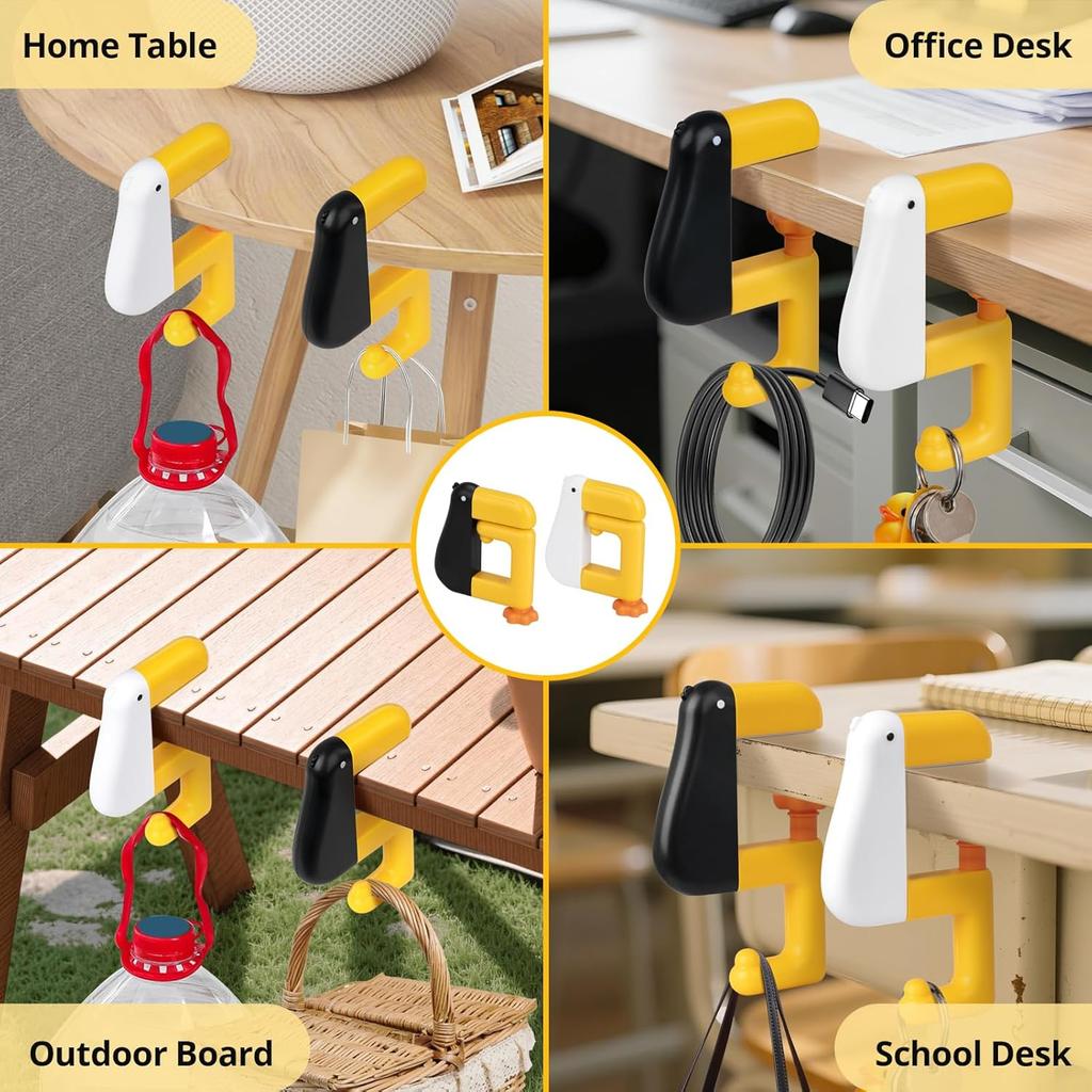 Portable Hook-Style Desktop Storage Bag with Hanging Bracket, Damage-Free Perforation Design Office Supplies